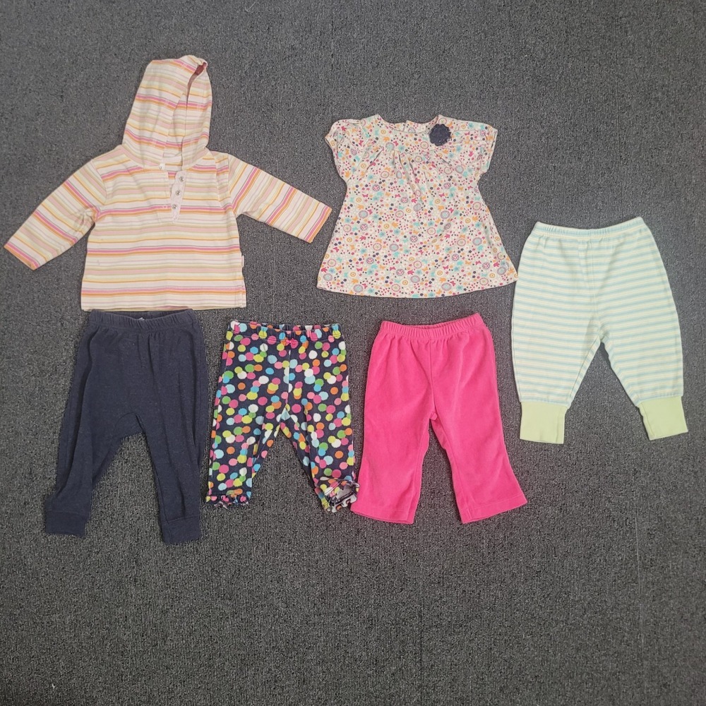 Carter's Garanimals 6-9M Clothing Lot‎ Baby Girl 6pc Hooded Top Floral Leggings